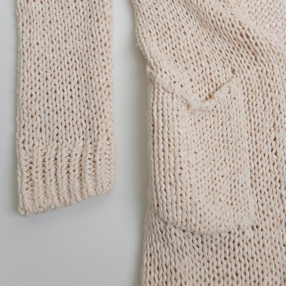 Free People Simply Sienna Cardigan Ivory Open Front Sweater Large - Picture 6 of 13